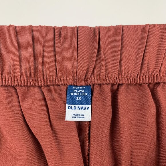 Old Navy Cherry Birch Challis Wide Leg Playa Pant 2X New - Picture 4 of 6